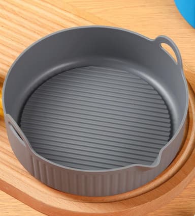 Rund Air Fryer silikongryte 18,5 cm Grå