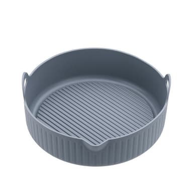 Rund Air Fryer silikongryte 18,5 cm Grå