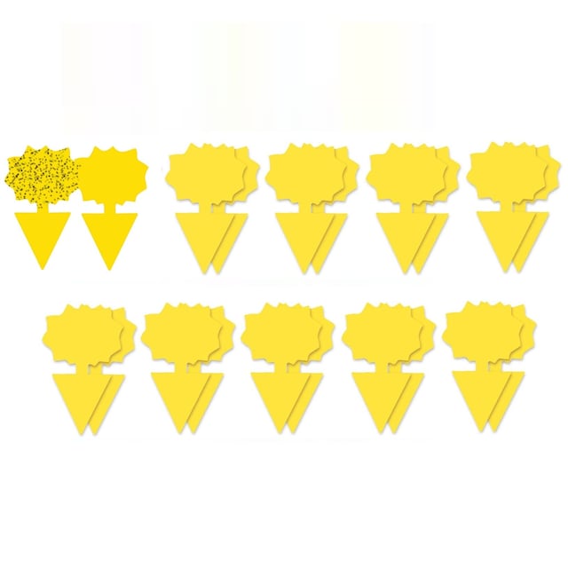 Klistrefelle for skadedyr med solsikkemønster gul 20-pakning