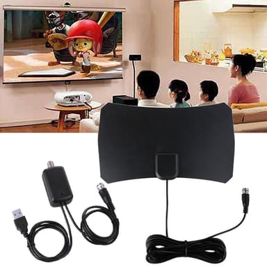 Innendørs antenne for full HDTV-mottak 25 dB - svart 14x22cm