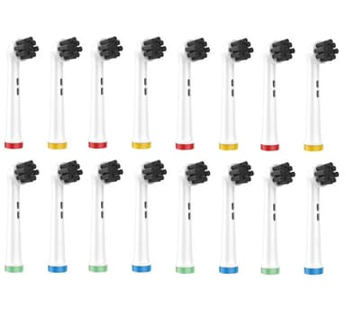 16-Pack erstatning tannbørstehoder Bamboo Charcoal Clean Flerfarget