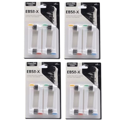 16-Pack erstatning tannbørstehoder Bamboo Charcoal Clean Flerfarget