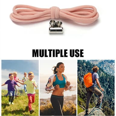 Elastiske og slipsfrie skolisser - 2 par Rosa