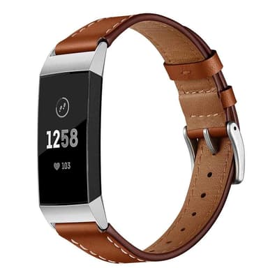 Reim til Fitbit Charge 3/4 i brunt skinn