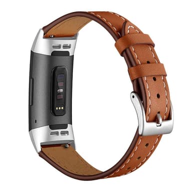 Reim til Fitbit Charge 3/4 i brunt skinn