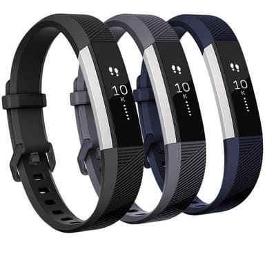 Fitbit Alta / Alta HR 3-pakning klokkereimer (S) Svart / Grå / Blå