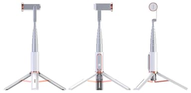Selfiestang / Tripod Aluminium - uttrekkbar og med fjernkontroll - sølv
