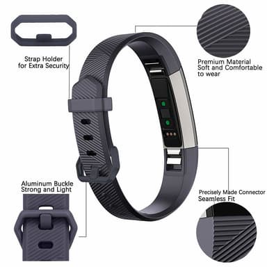 Fitbit Alta / Alta HR 3-pakning klokkereimer (S) Svart / Grå / Blå