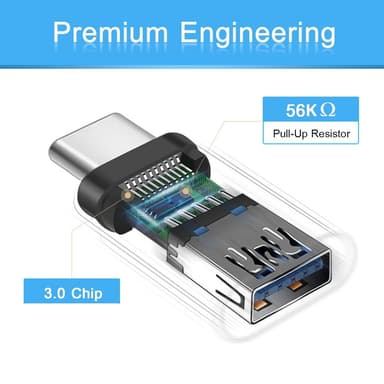 Adapter USB-C (hann) til USB 3.0 (hun) Rosa
