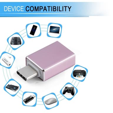 Adapter USB-C (hann) til USB 3.0 (hun) Rosa