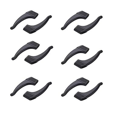 6 par ørekroker for briller Sort