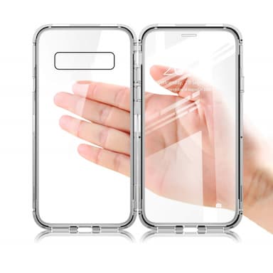 Samsung Galaxy S10 Plus-deksel med skjermbeskytter sølv