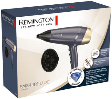 Remington Sapphire Luxe hårføner D5805 (blå og gull)