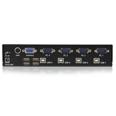 StarTech.com SV431USB, 1920 x 1440 piksler, Rack-montering, 1U, Sort