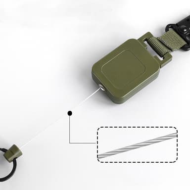 Yo-yo nøkkelring med uttrekkbar snor Mørk grønn 60 cm