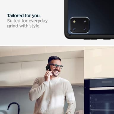 Samsung Galaxy A91 deksel dobbeltsidig herdet glass Svart