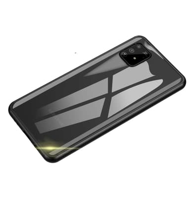 Samsung Galaxy A91 deksel dobbeltsidig herdet glass Svart