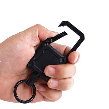 Plus Size Multifunksjonell magnetisk uttrekkbar nøkkelring 2-pack Sort