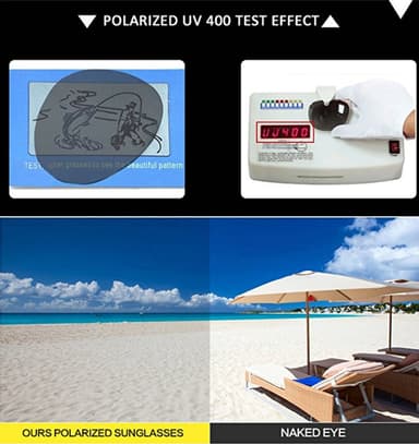 Solbriller med polariserte glass UV400 i sort / grå