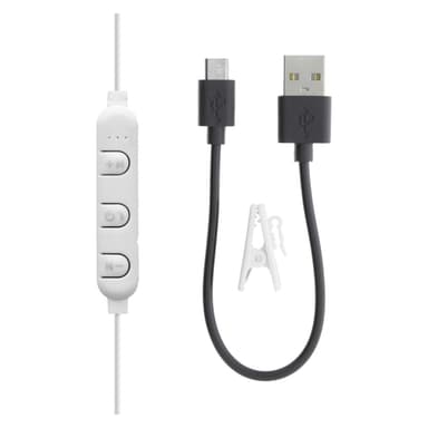 BT110 In-ear BT headphones, mic and control buttons, white