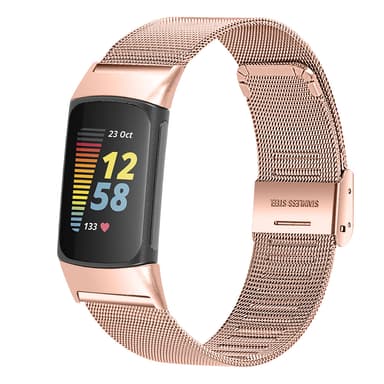 Fitbit Charge 5 armbånd i rustfritt stål Rose gull
