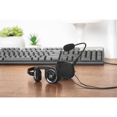 Hodetelefon PortaPro Kommunikasjonshodesett On-Ear Mic Svart