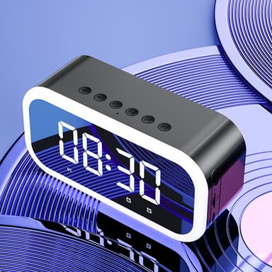 Bluetooth høyttaler vekkerklokke Sort