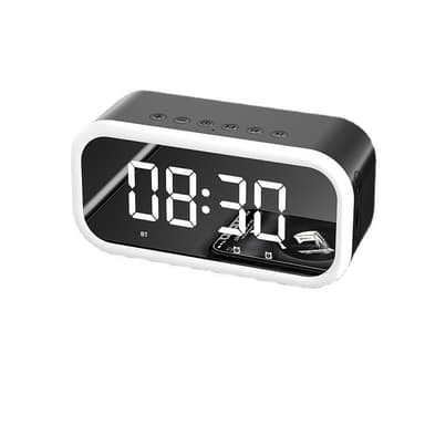 Bluetooth høyttaler vekkerklokke Sort