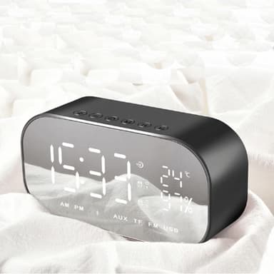 Bluetooth høyttaler vekkerklokke Sort