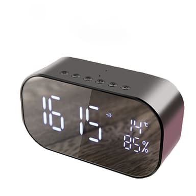 Bluetooth høyttaler vekkerklokke Sort