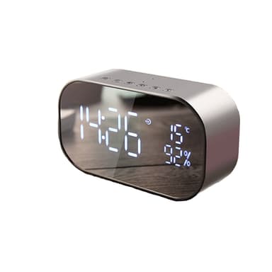 Bluetooth høyttaler vekkerklokke Svart/sølv