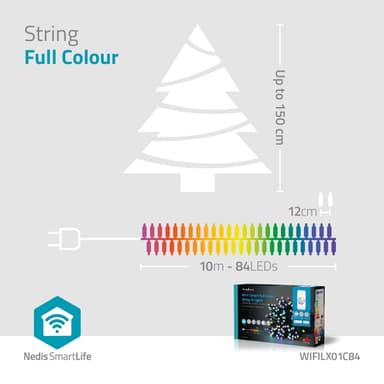 Nedis SmartLife Julelys | Streng | Wi-Fi | RGB | 84 LED's | 10.0 m | Android™ / IOS