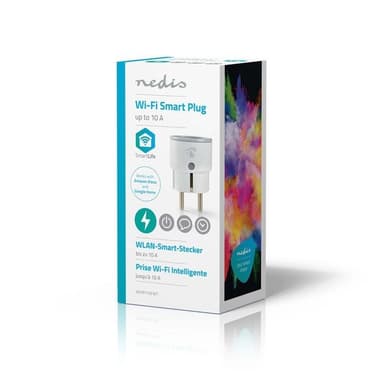 Nedis SmartLife Smart Plug | Wi-Fi | IP21 | Efektmåler | 2500 W | Jordet kontakt / Type F (CEE 7/7) | -10 - 40 °C | Android™ / IOS | Hvit | 1 stk
