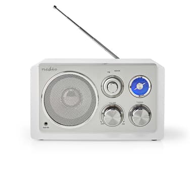 Nedis FM-radio | Bord design | FM | Nettstrøm drevet | Analog | 15 W | IP20 | Hvit