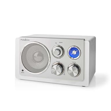 Nedis FM-radio | Bord design | FM | Nettstrøm drevet | Analog | 15 W | IP20 | Hvit