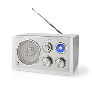 Nedis FM-radio | Bord design | FM | Nettstrøm drevet | Analog | 15 W | IP20 | Hvit