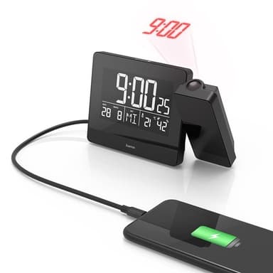HAMA Vekkerklokke Projeksjon Plus Charge Svart