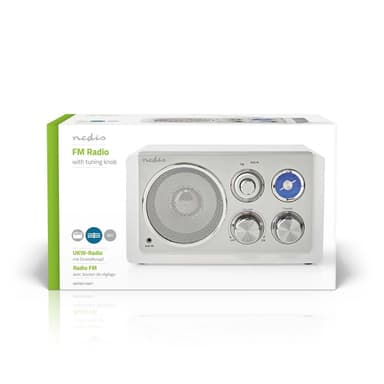 Nedis FM-radio | Bord design | FM | Nettstrøm drevet | Analog | 15 W | IP20 | Hvit