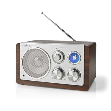 Nedis FM-radio | Bord design | FM | Nettstrøm drevet | Analog | 15 W | IP20 | Brun