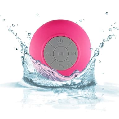 Vanntett Bluetooth-høyttaler med sugeplugg (Cerise)
