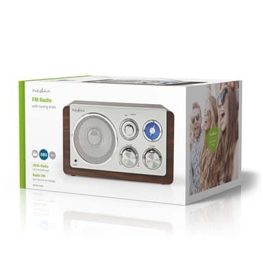 Nedis FM-radio | Bord design | FM | Nettstrøm drevet | Analog | 15 W | IP20 | Brun