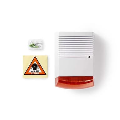 Nedis Dummy Security Siren | IP44 | Batteri drevet | Utendørs | Hvit / Oransje