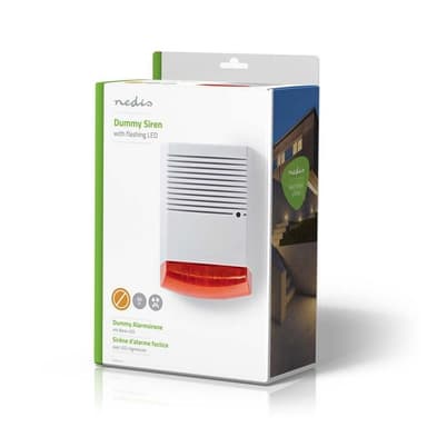 Nedis Dummy Security Siren | IP44 | Batteri drevet | Utendørs | Hvit / Oransje