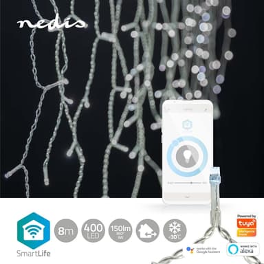 Nedis SmartLife Julelys | Istapp | Wi-Fi | Kald Hvit | 400 LED's | 8.00 m | Android™ / IOS