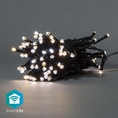 Nedis SmartLife Julelys | Streng | Wi-Fi | Varm til avkjølt hvitt | 50 LED's | 5.00 m | Android™ / IOS