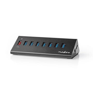 Nedis USB-hub | USB Micro-B Female | USB-A Hun | 8-Port port(s) | QC3.0 / USB 3.2 Gen 1 | Nettstrøm drevet / USB-Strøm | 5 Gbps | 8x USB
