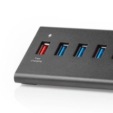 Nedis USB-hub | USB Micro-B Female | USB-A Hun | 8-Port port(s) | QC3.0 / USB 3.2 Gen 1 | Nettstrøm drevet / USB-Strøm | 5 Gbps | 8x USB