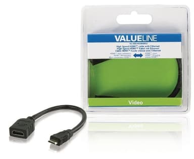 High Speed HDMI-Kabel med Ethernet HDMI Mini Han - HDMI Hun 0.20 m Sort