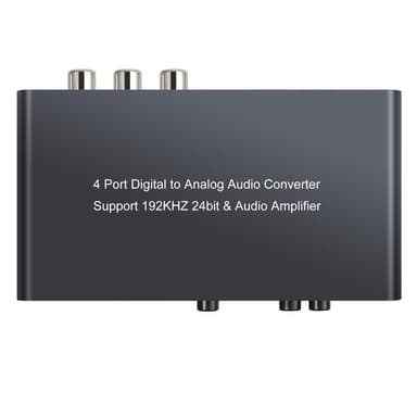 NÖRDIC digital til analog lydkonverter 3x optisk spdif og 1x koaksial toslink til analog l / r med fjernkontroll DAC D / A Converter-omformer