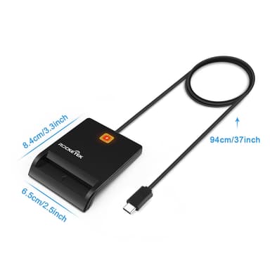 NÖRDIC USB-C Smartkort og SIM-kortleser ISO7816 ID-kort EMV Kredittkort
